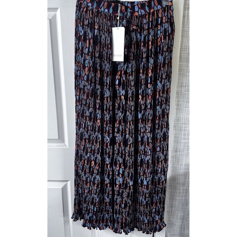 Wildfang Empower Plisse Loose Leg Pant Womens Medium Retro Floral Cinnamon BBB